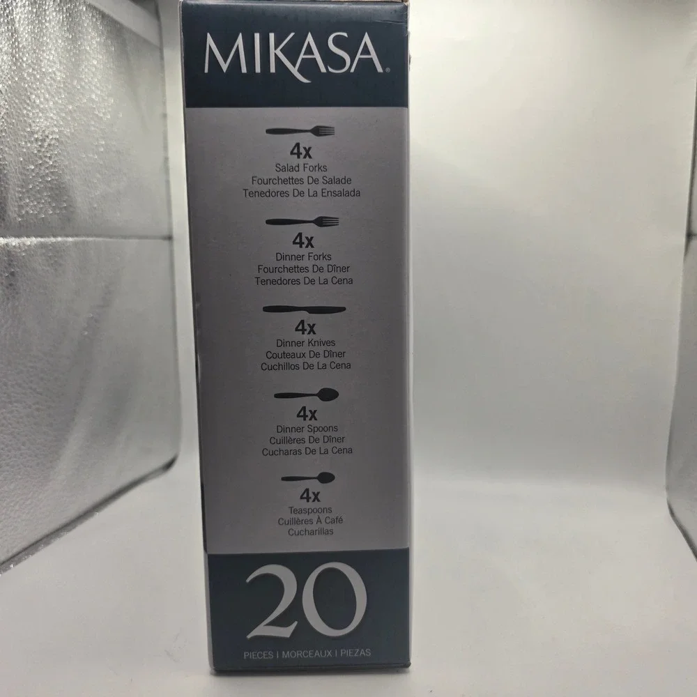Mikasa Naya 20 Piece Flatware Set 18/10 Stainless Steel Service for 4 New